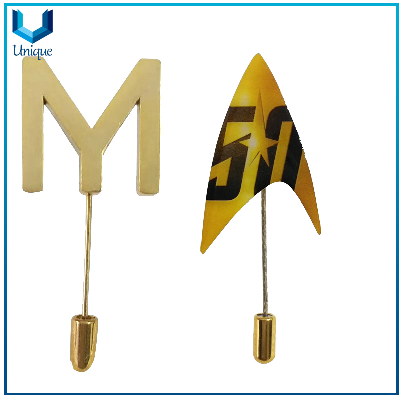 Customize Football Club Badge, Gold Enamel Lapel Pin with long Needle, Suit Decoration metal Pins, gift Pins