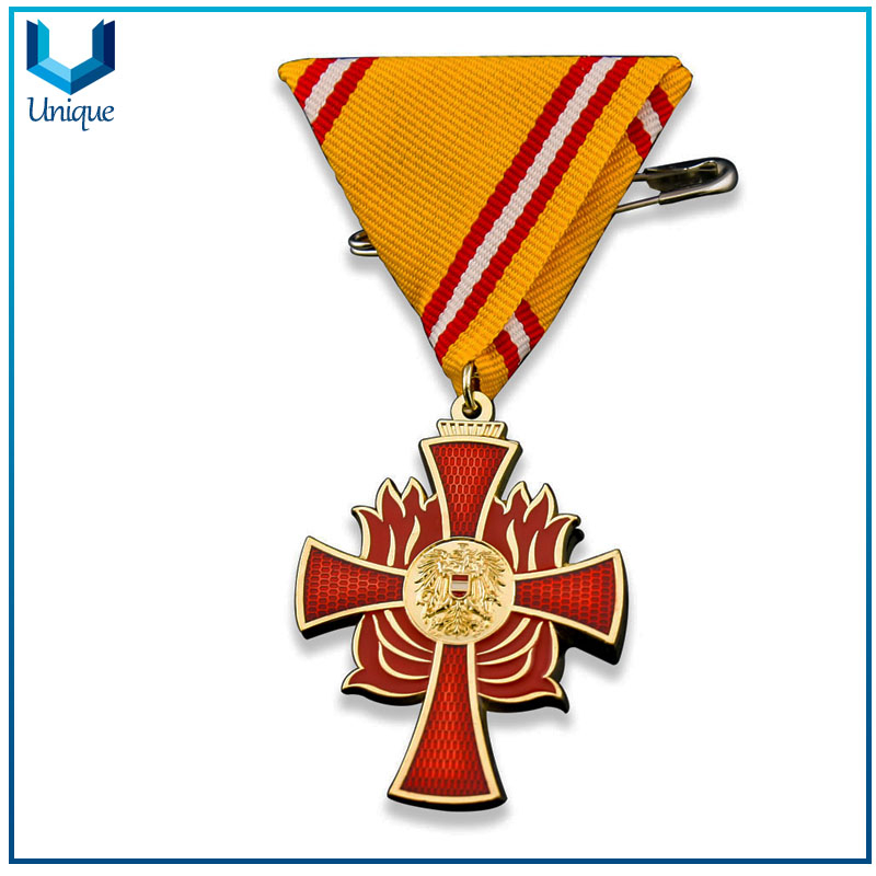 Customize flag Medal with Ribbon for Military Wearing, Customize Metal Crafts Factory, Wholesale Military Plaque for Promotional Gifts
