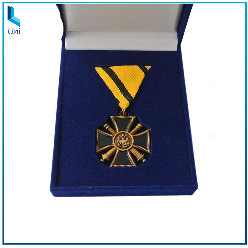 Antique Gold Plating 3D Medal, Military Medal Plaque, Customize Design Medal Trophy W/ Safety Pin for Wearing