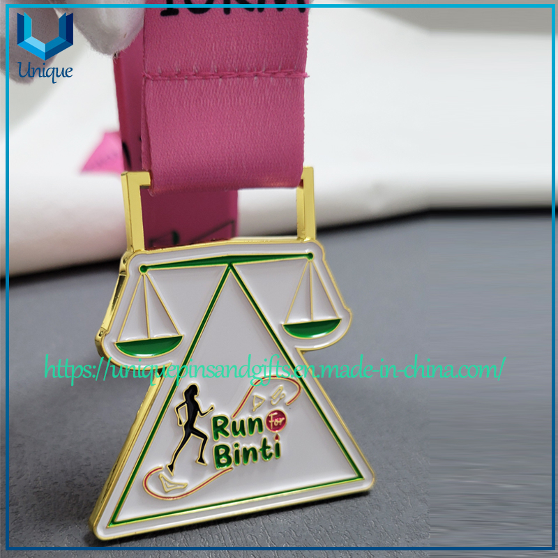 Custom 3D Gymnast Football Soccer Running Finisher Run Champion Custom Sport Metal Alloy Enamel Logo Marathon Competition Medallas Awards Medals with Ribbons