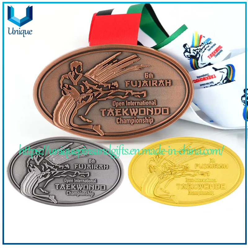 Factory Custom 3D Sport Metal Medal Gold Silver Bronze Military Medal Judo Taekwondo Running Marathon Football Soccer Basketball Karate Medals