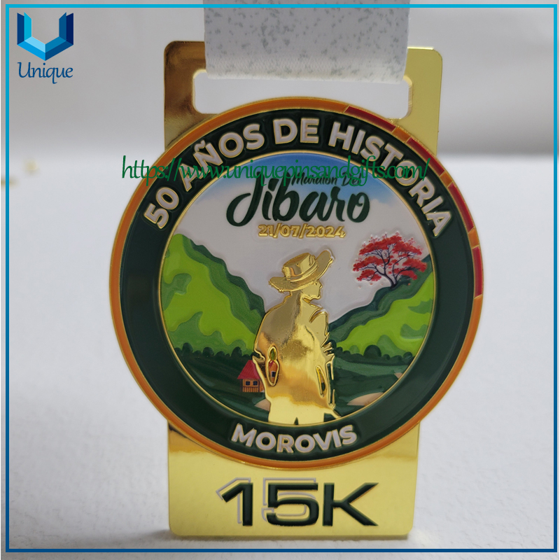 Custom Design Puerto Rico Spraying Color/Gold Plating Medal 15K Del Jibaro 2024 Medal