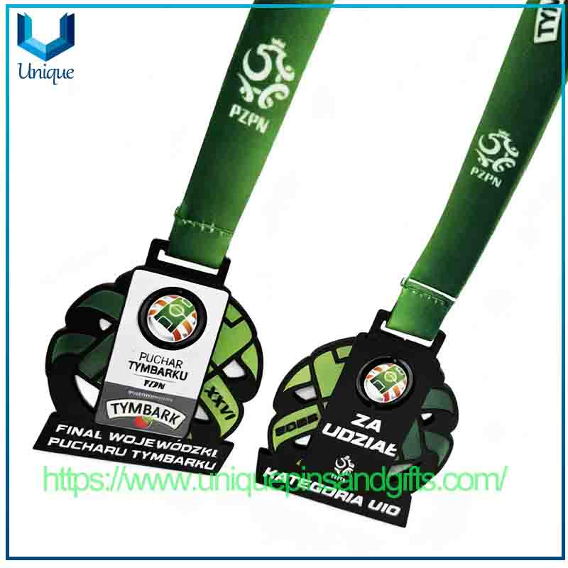 Custom Polish PZPN Sports Event Metal Medals with Ribbon