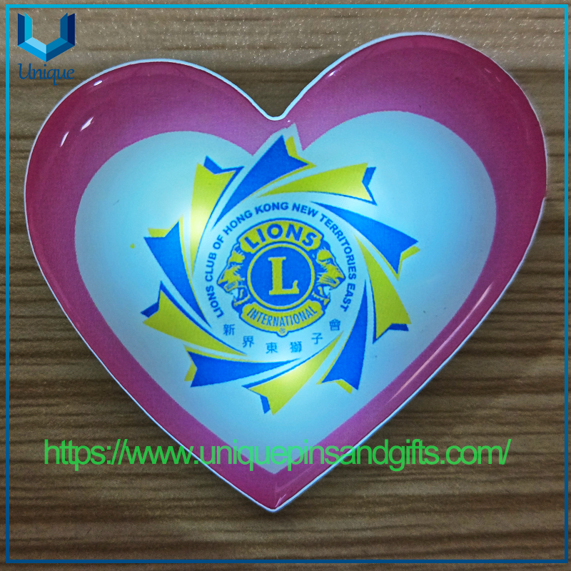 Custom Activity Logo Colorful Acrylic Luminous Chest Badge with LED Flashing Badge