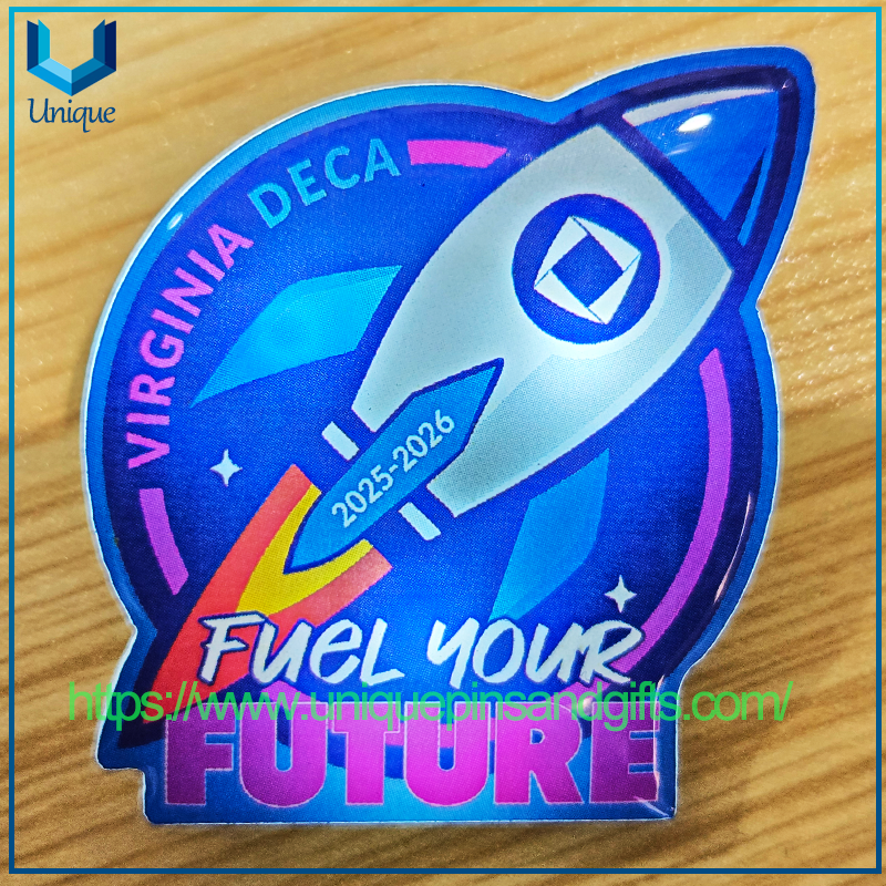 Custom Activity Logo Colorful Acrylic Luminous Chest Flashing LED Badge with 3 Different Lighting Modes 