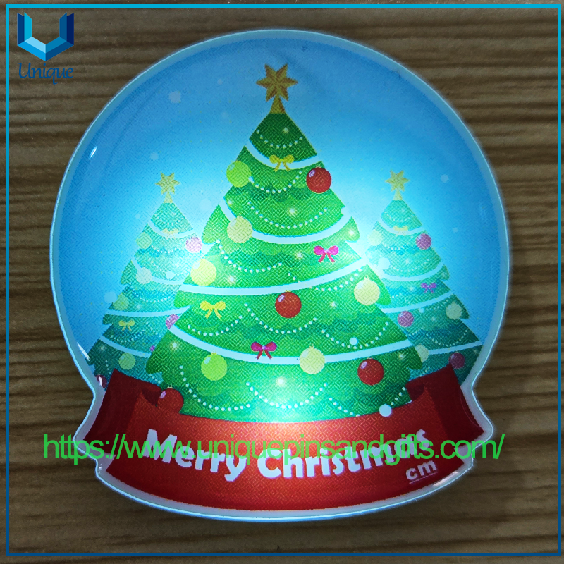 Custom Activity Logo Colorful Acrylic Luminous Chest Badge with LED Flashing Badge