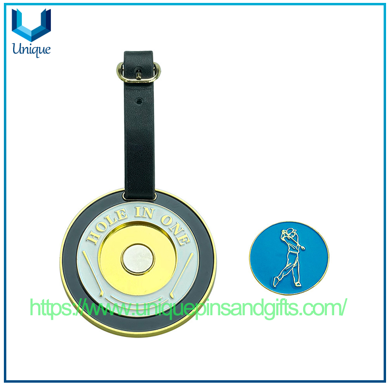 In-stock Golf Bag Nameplates Metal Magnetic Ball Markers for Exquisite Promotional Gifts