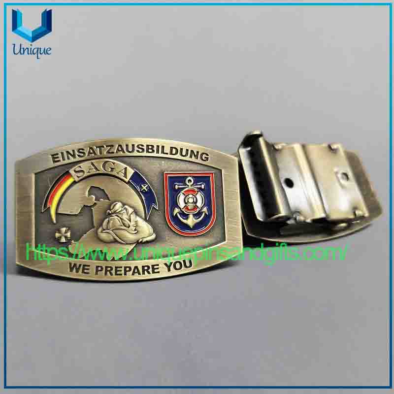 Customize 3D Curved Antique Germany Military Metal Buckle