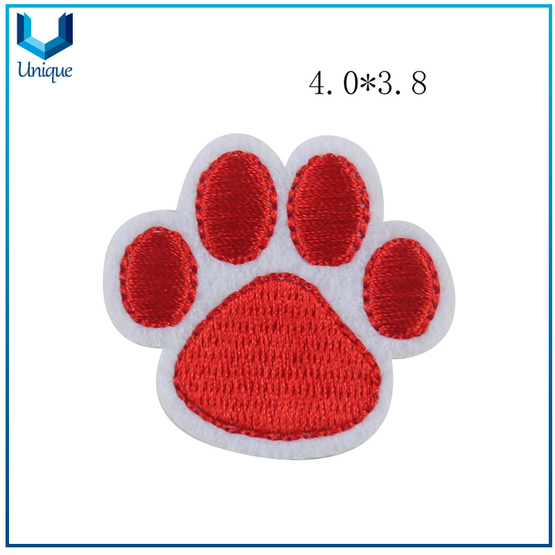 Flag Badge, Dog Footprint Embroidery Label, Cartoon Embroidery Patch for Garment Accessories, Woven Label for Decoaration