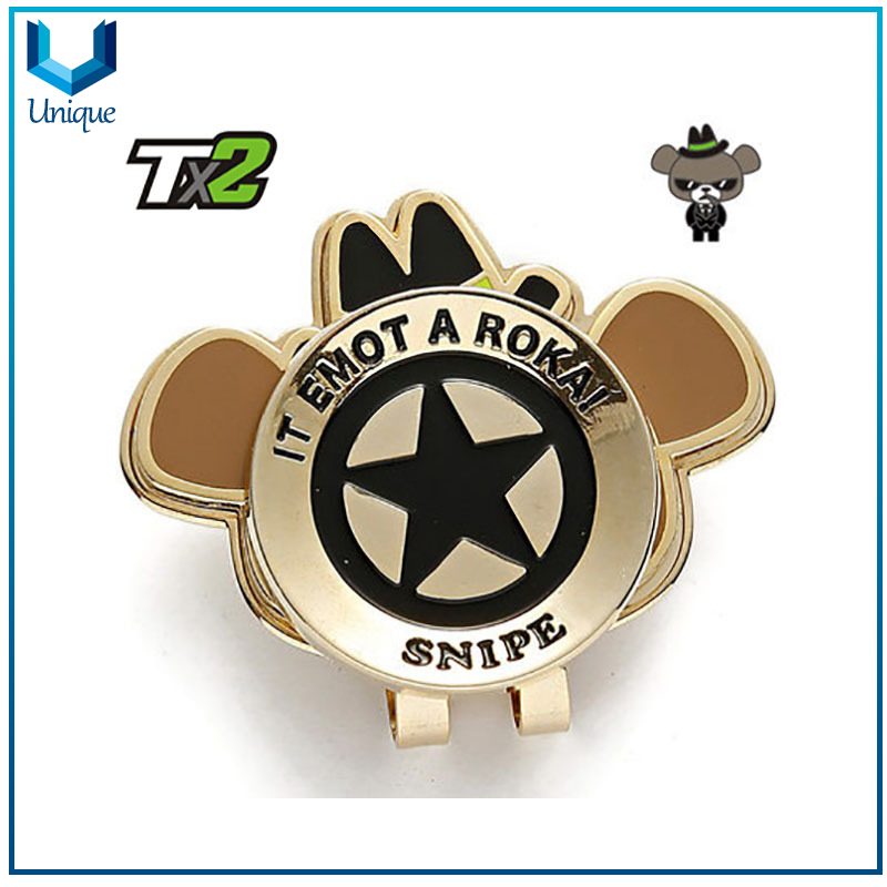 T2 Gallaway Golf Hatclip with Customize Logo, Metal Golf Hatclip in Star Shape, Zinc Alloy Soft Enamel Hatclip Golf Ballmarker
