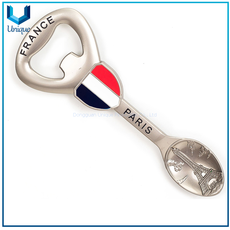 Fashion Spoon Beer Metal Bottle Opener w/ Magnet, National Flag UK /German / France/ Spain /USA Nathiona Flag Bottle Opener for Promtional Gifts