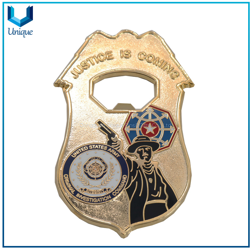 Customize 3D Military Police Bottle Opener, 3D Metal Police Badge Bottler Opener, Customize Fashion Metal Crafts Keychain Botter Opener