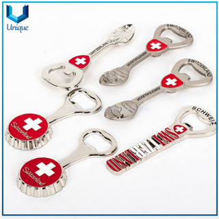 Switzerland Fashion Style Beer Bottle Opener with Magnet, Metal Spoon/ Letters/Can Bottle Opener for Best Sell Sounvenir Gifts 