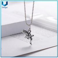 Wholesale Jewelry 925 Sterling Silver Flying Angel Charm Necklace Pendant for Souvenir Gifts