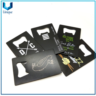 Factory Wholesale Metal Souvenir gift Cards, Aluminum /Stainless steel Bottler Opener Club Membership Card, Fashion Souvenir Invitation Card, Black Metal Business Card