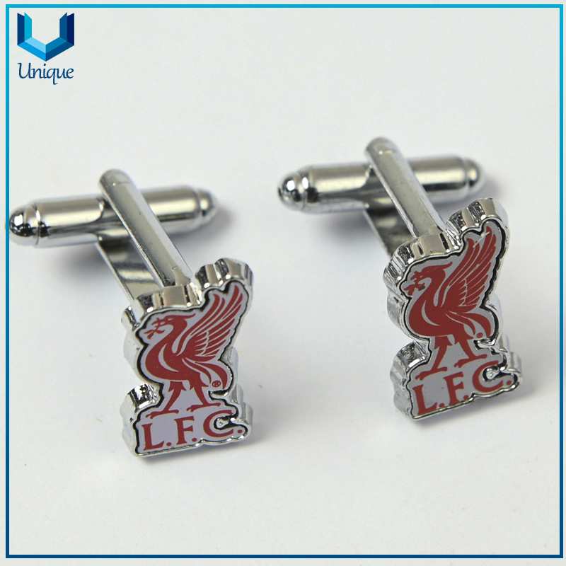 Cheap Die Struck Iron Cufflink with Printing Logo, Military Cufflink, Wedding Cufflink for Promotion Gifts in Nickel Plating