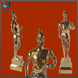 Metal Crafts Manufactuer ,Customize 3D Statue in Gold, Gold Metal Trophy, Hight Quality Metal Plaque for Awards