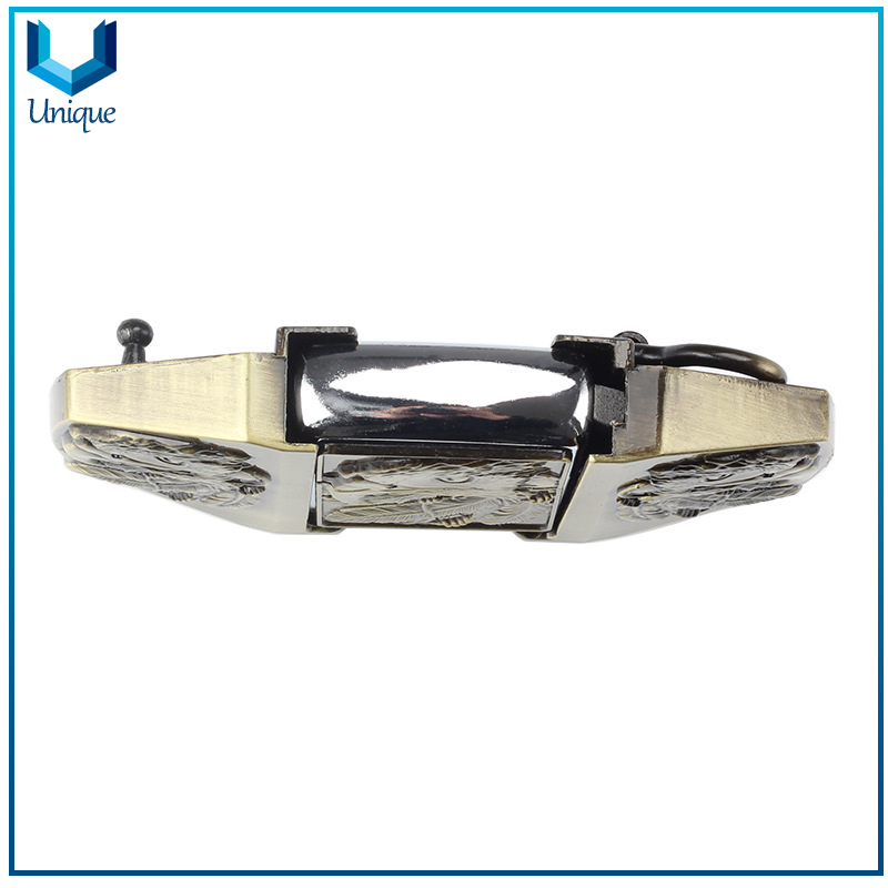 3D Eagle Metal Buckle, Fashion Anitque Silver/Brass Plating Metal Accessories, Custom Mexico Western Aluminum Ratchet Belt Buckles