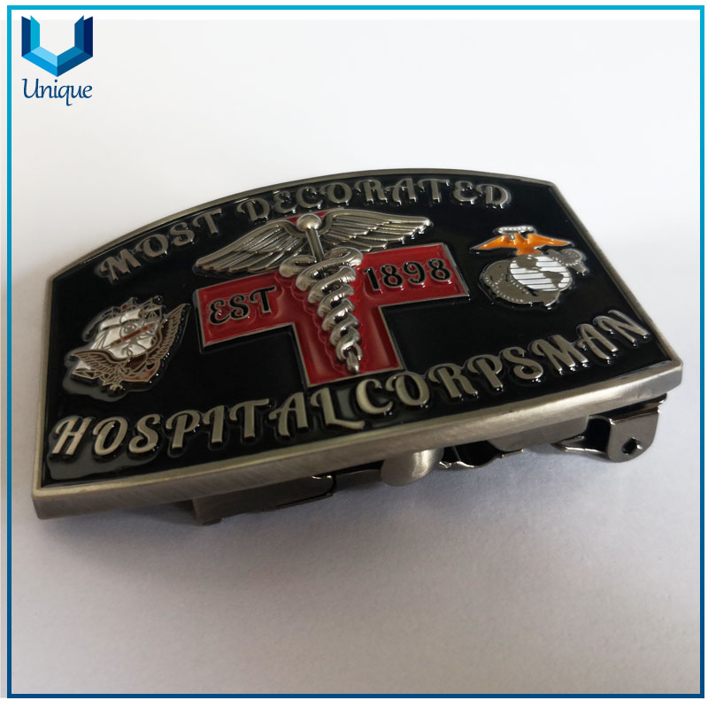 USA Corpsman Military Metal buckle, 3D Enamel Fashion Buckle, Wedding Souvenir Honor buckle in Customize Design