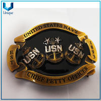  Wholesale USN Chief Officeer Metal Crafts Buckle,Custom Design Logo Souvenir Gift Enamel 3D Military Metal Belt Buckle for Fashion Accessories