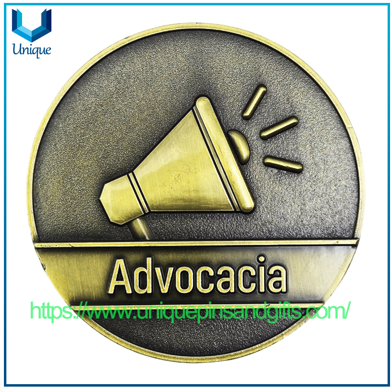 Custom Brazil 3D Antique Plating 2” Outstanding Lawyer Award Medal Honor Coin