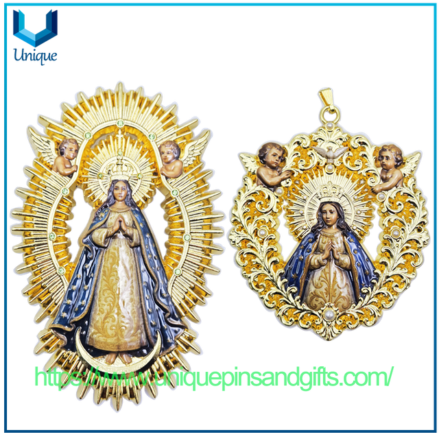 4.High Quality Our Lady of Guadalupe Pendant with Angels, Religious Gift