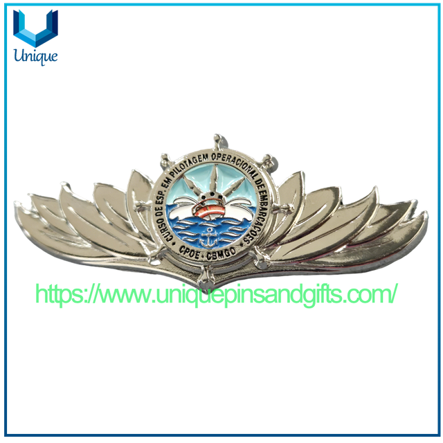 Custom 3D Metal Lapel Pin Brooch Badge Brazilian Octopus Owl Triangle Shape Badge PMGO SSPGO CBMGO Wing Butterfly Clasp Badge