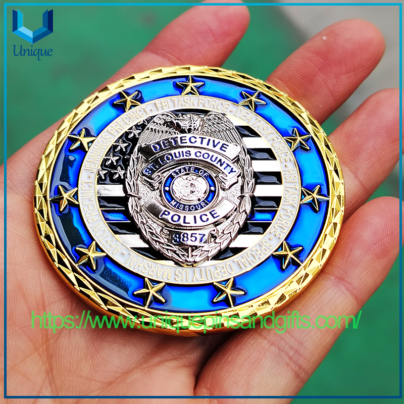 High-quality Custom-designed 3D Metal Gold Plating Commemorative Coins Navy Army Police Commemorative Coins