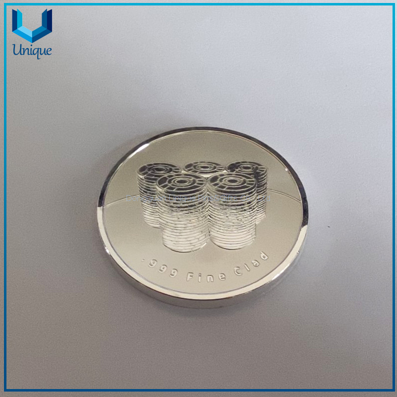 Custom Made Metal Crafts Gold And Silver Plated Mirror Like Round Shape Custom Silver Coins Coins 