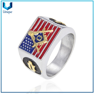 stainless steel ring for men silver masonic wedding punk party fashion wholesale custom freemason ring