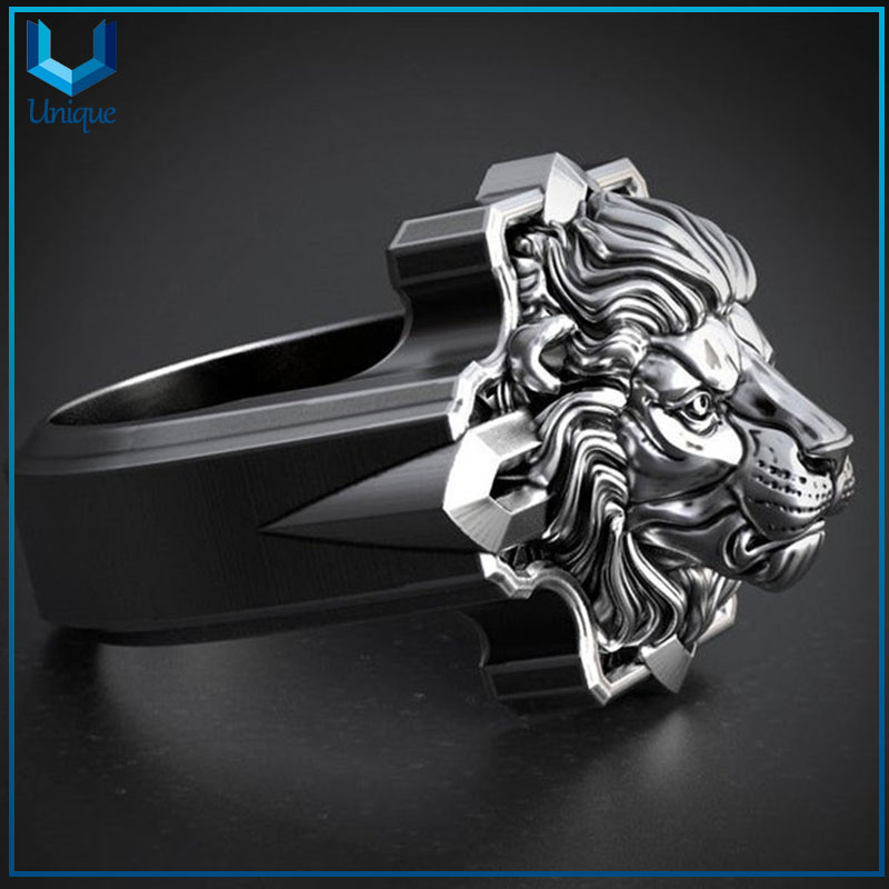 Exaggerated Domineering 316 Stainless Steel Gion Head Hiphop Finger Rings Men