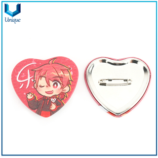 Promotion heart round Badge Manufacturer Custom Tinplate Blank Tin Button Badge