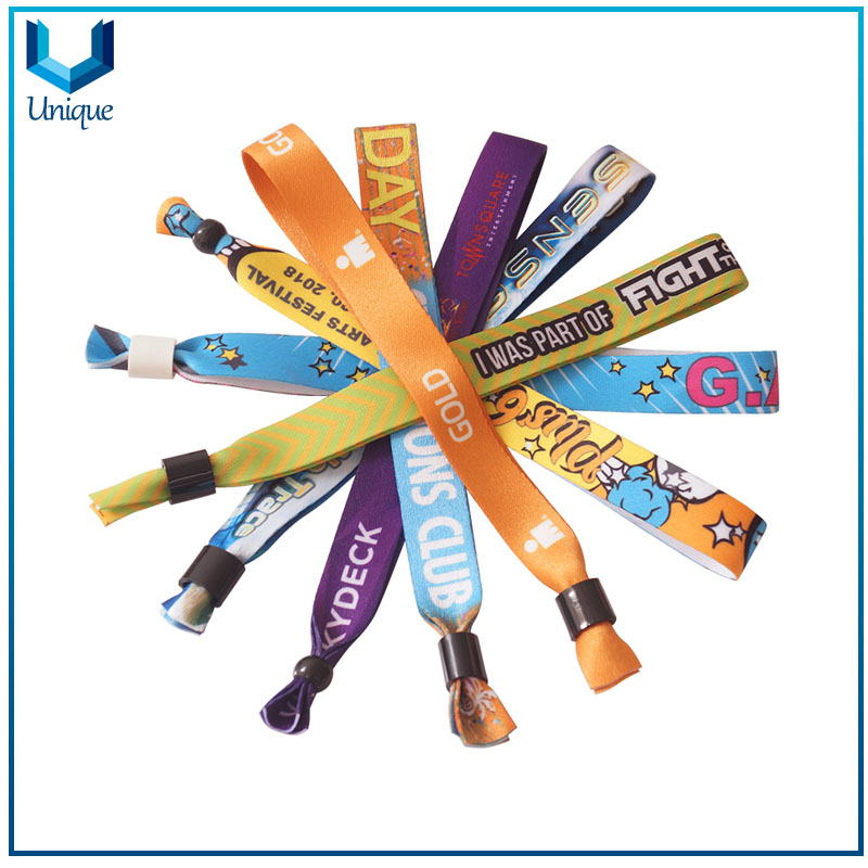 OEM Free Sample Customize Logo Sport Bracelet Fabric Festival Woven Wristband