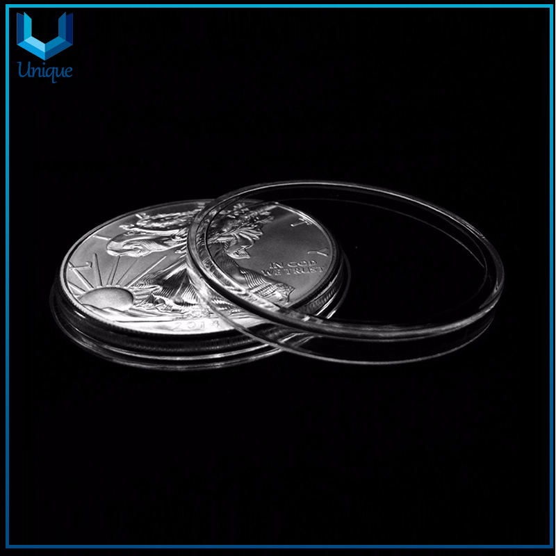 acrylic commemorative coin box plastic coin capsule