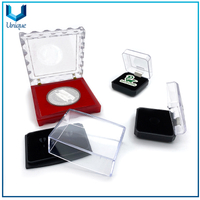 wholesale custom coin plastic acrylic display case card box clear small acrylic jewelry coins storage gift box