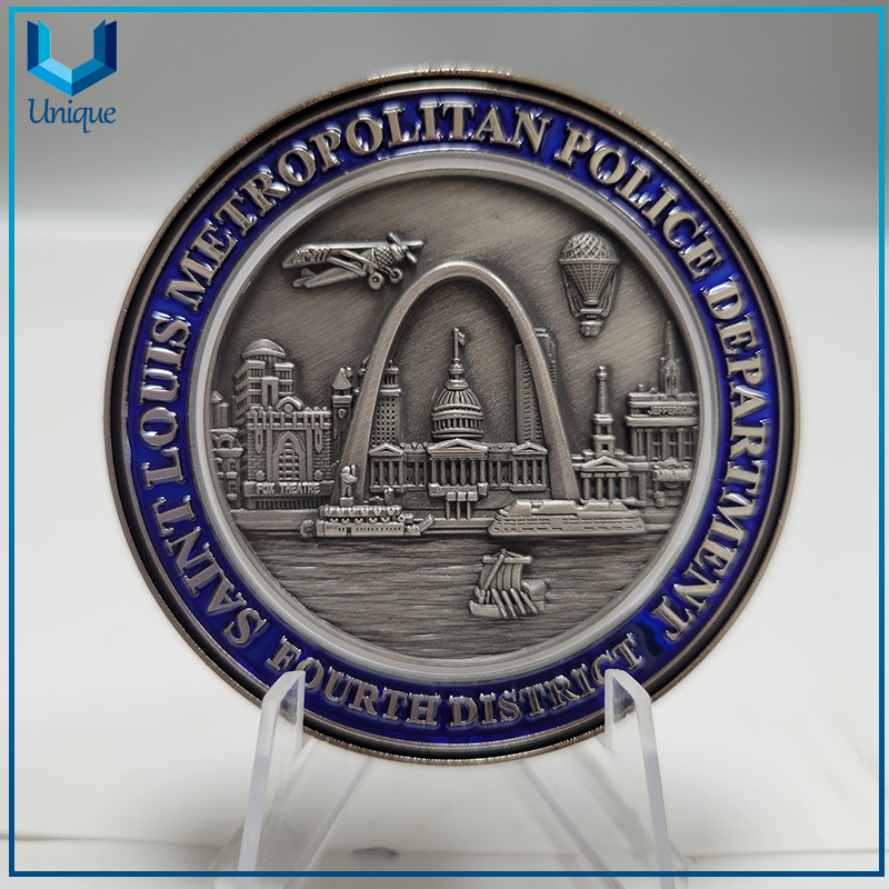 Challenge Coin Supplier Rocket Gold Medal Round Gold Mirror Coin