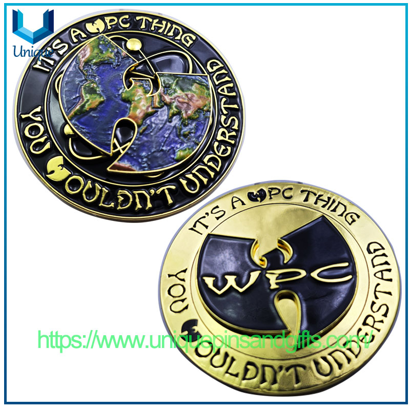 Personalized Custom Logo 3D Zinc Alloy Challenge Coin Metal WPC Commemorative Coin Spinner Coin