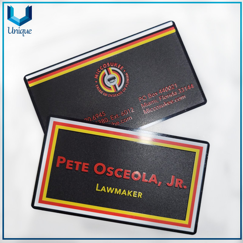 black nickel stainless steel Metal Business card in custom design 
