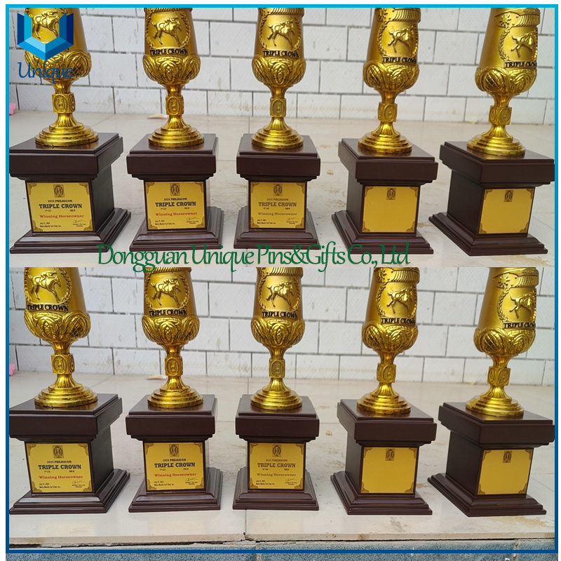 Custom Made 15 Height High Quality Copper PhillipineTrophy with Wood Base And Box
