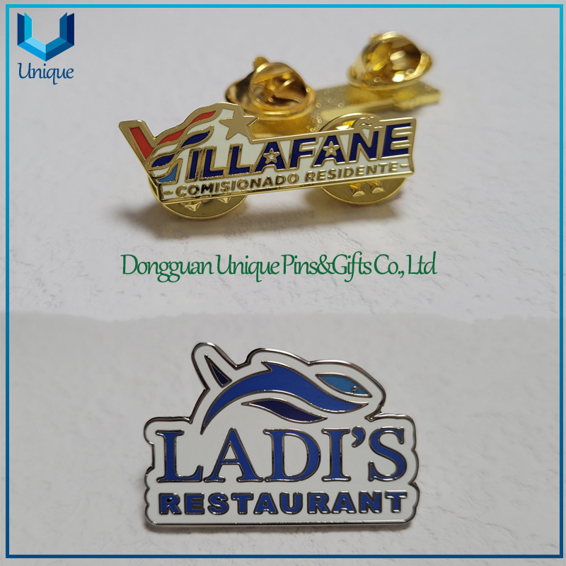 Custom Design Puerto Rico LADI's Restaurant Metal Pin Brooch,Gold Sliver Two Tone Plating, Die Struck Copper Metal Brooch