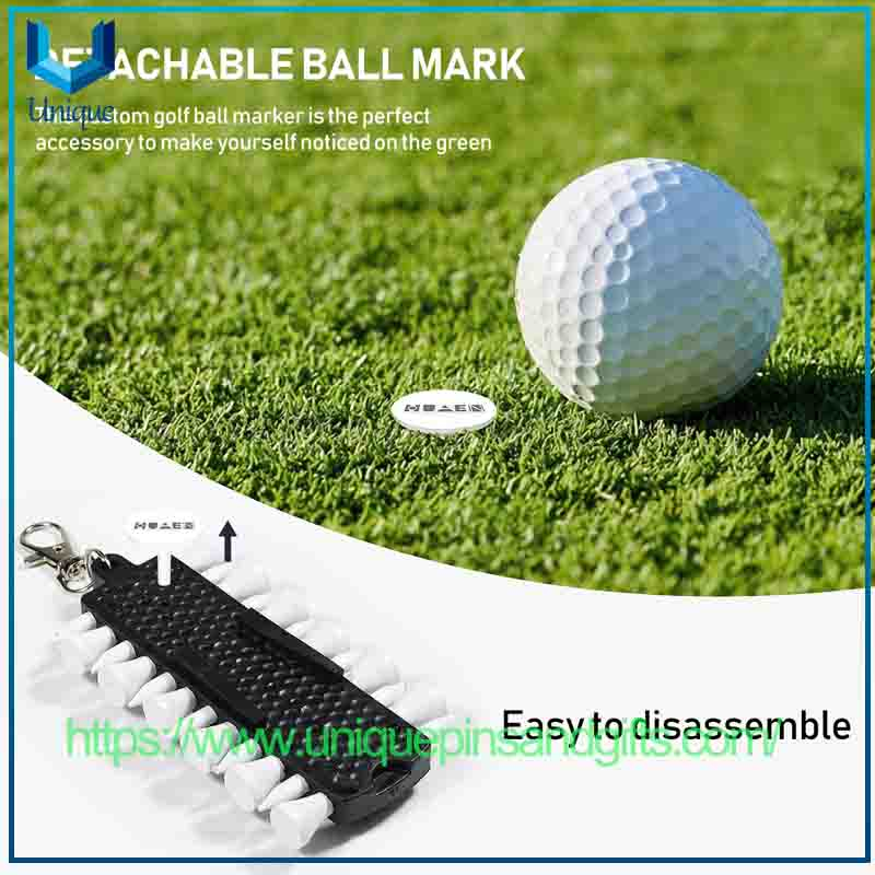 Golf Ball Pegs, Portable Ball Fork, Ball Position Marker, Putting Green Fork, Golf Tee Storage Container