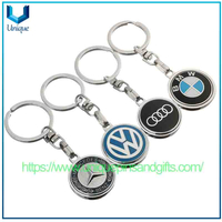 Single-sided Enamel Volkswagen Mercedes-Benz Audi Car Logo Metal Keychain, Circle Chain Link Pendants