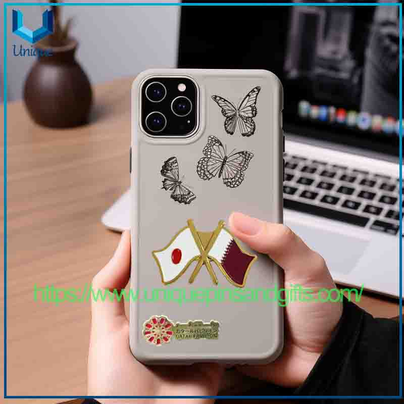 Wholesale Qatar's National Map Flags, National Emblems Badges, Mobile Phones Sticker, Metal Chest Badges for Festival Tourism Commemorative Gifts