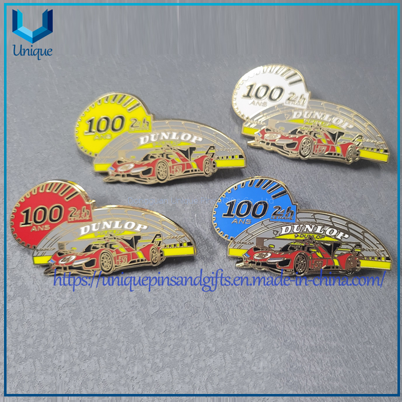 Custom hard enamel racing car lapel pin，school bus pin