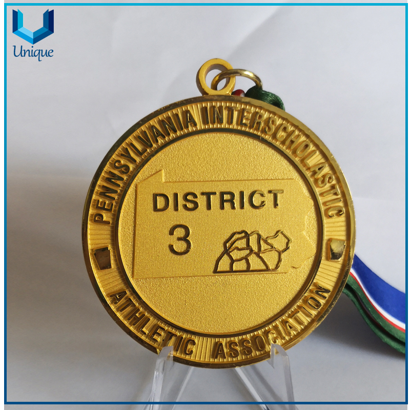 Customize Competition Gold Medal with Ribbon, Honor Sounvenir Medal with United Kindom Flag, Award Medal for Gifts