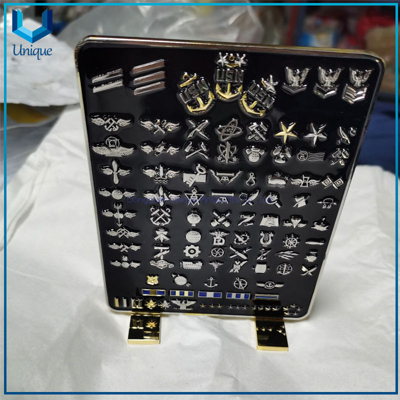 Customize Design, Standable Coin, 4x5 inch Veteran Coin with Metal feet in 3D in Two Tone Plating, Military Navy Souvenir coin