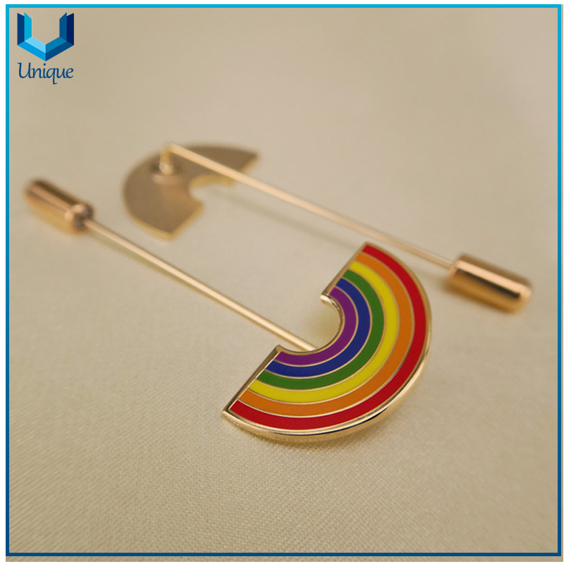 Customize Garment Pin, Sounvenir Lapel Pin, Anniversary Gold Pin, Hard Enamel Wedding Pin, Rainbow Pin Badge-6