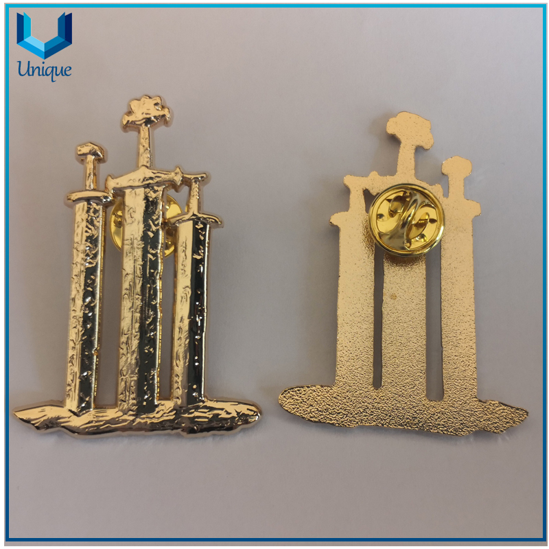 Custom Sword Pins, 3D gold Lapel Pin, Customize Metal Crafts Factory, Metal Emblem, Military Emblem for Souvenir Gifts