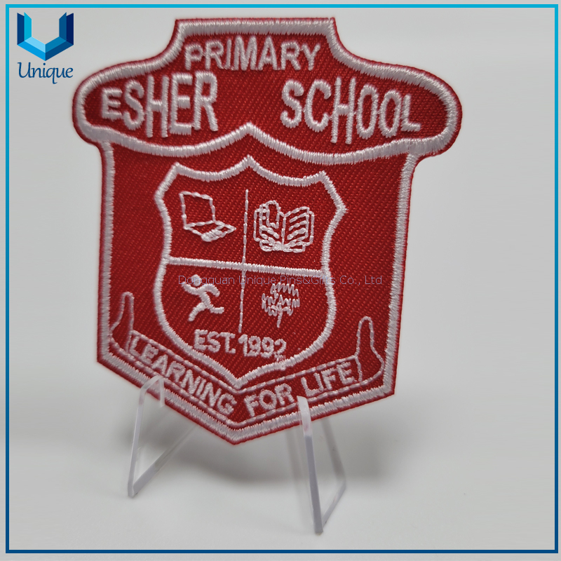 Cheap Fashion Design Iron on High Quality Wholesale Badge Custom High Frequence badge， high quality low price PVC hot melt Patch for garment，Embroidered seal