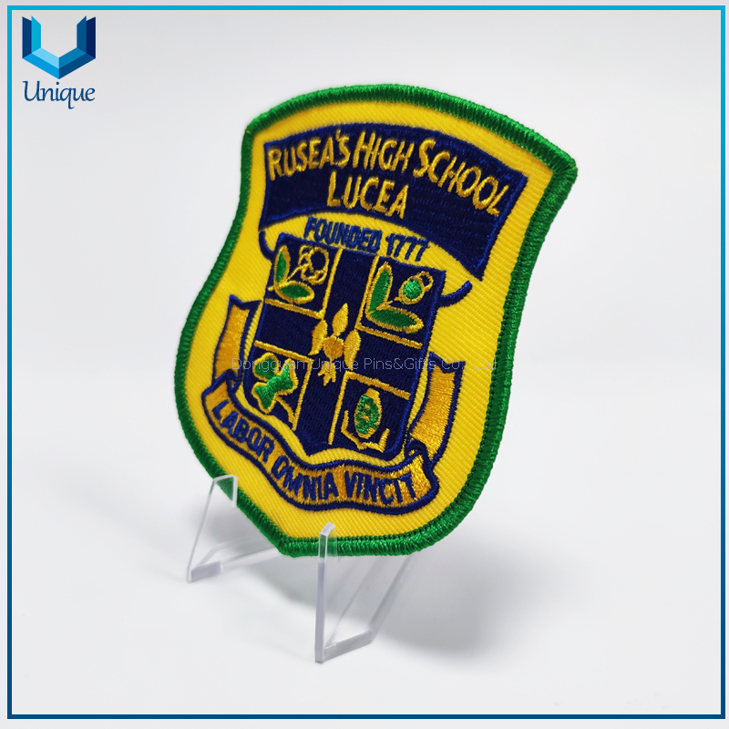 Cheap Fashion Design Iron on High Quality Wholesale Badge Custom High Frequence badge， high quality low price PVC hot melt Patch for garment，Custom Embroidered seal